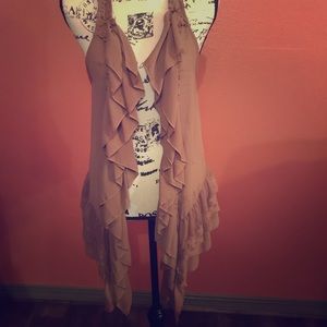 Brown top with lace work in back